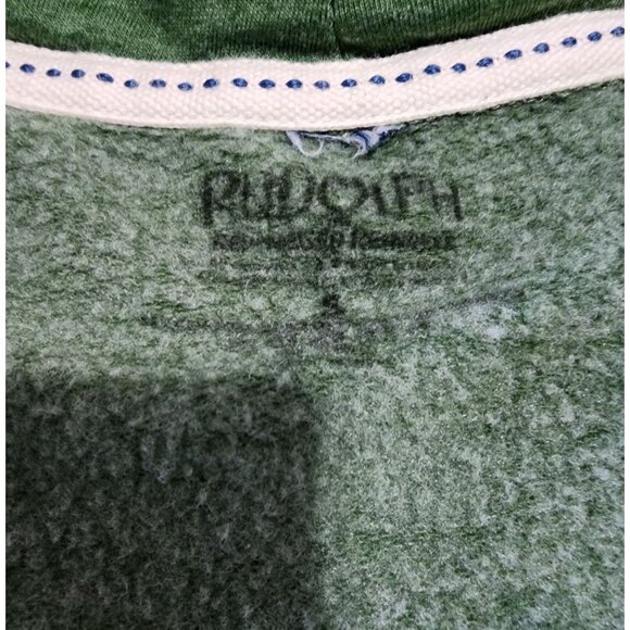 Clarices Cookie Doe Shoppe Green Womens Zip-Up Hooded Jacket Small Rudolph - Picture 8 of 9